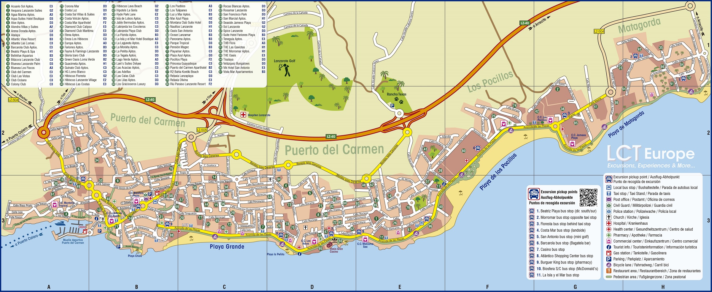 map of puerto del carmen in lanzarote