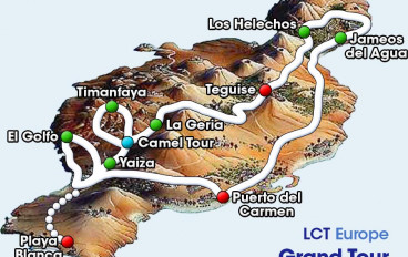 Mapa wycieczek na Lanzarote